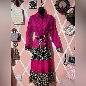 NT Pink Animal Print Maxi Dress